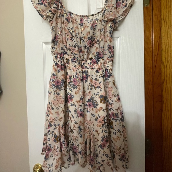Pastel Flower dress with gold accents purchased from Francesca’s! - Picture 2 of 3